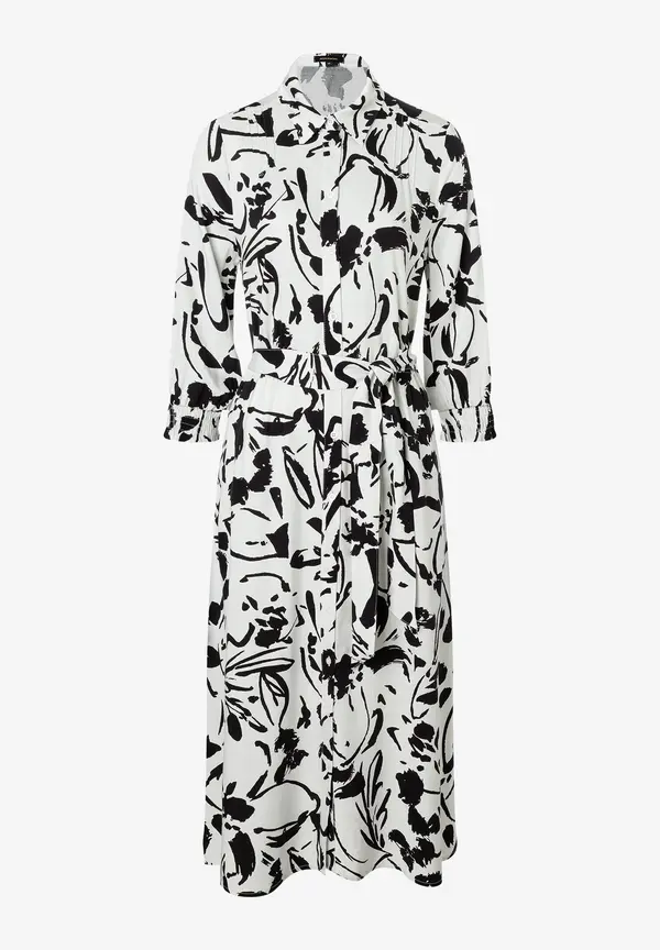 More & More fließendes Hemdblusenkleid, ecru/schwarz, Frühjahrs-Kollektion Cyber Monday