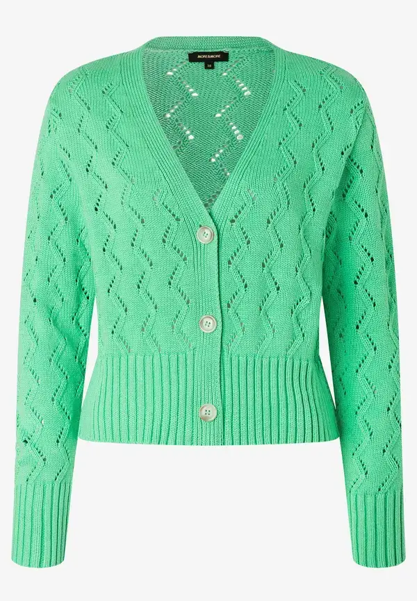 More & More Ajour Cardigan, march green, Frühjahrs-Kollektion Vatertagsangebot