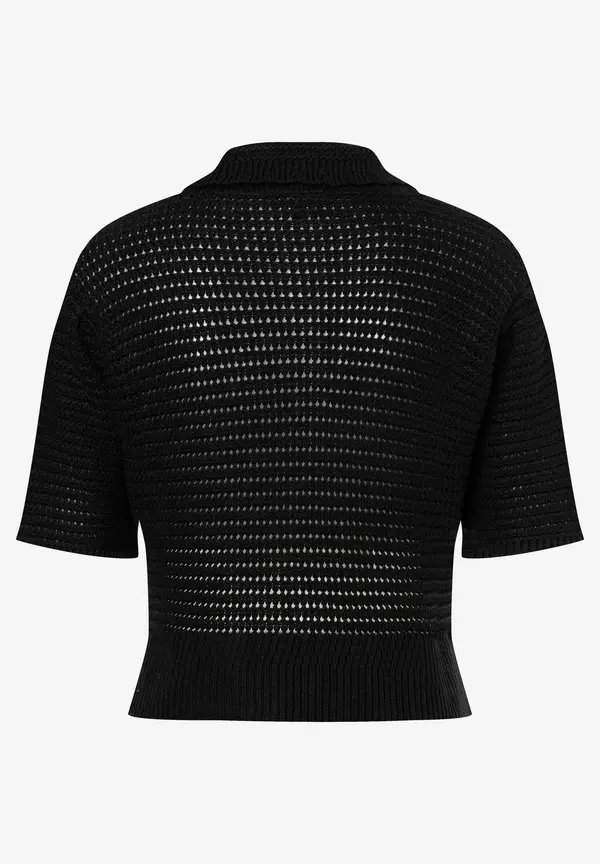 More & More Ajour Pullover mit Kragen, schwarz, Frühjahrs-Kollektion Heißer Verkauf