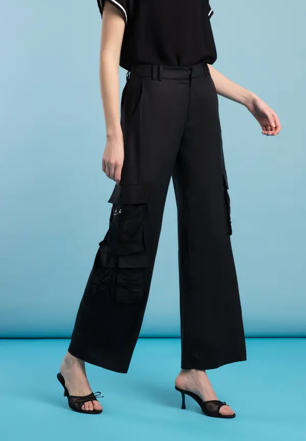 More & More fließende Cargohose, schwarz, Frühjahrs-Kollektion Neueste Mode