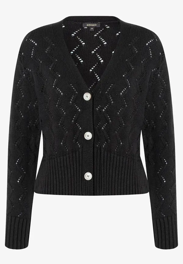 More & More Ajour Cardigan, schwarz, Frühjahrs-Kollektion Exklusive Angebote
