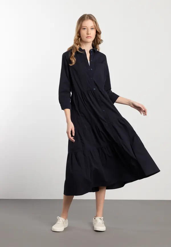 More & More langes Hemdblusenkleid, marine, Frühjahrs-Kollektion Räumungsverkauf