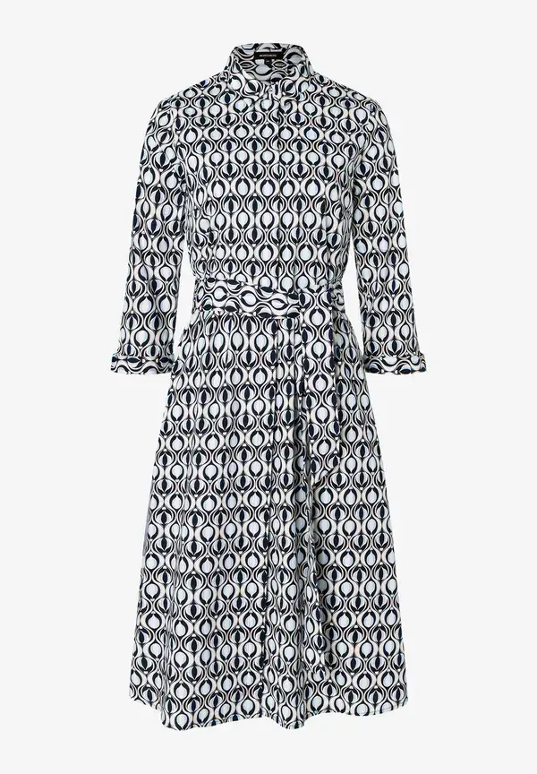 More & More Hemdblusenkleid, grafischer Print, marine/hellblau, Frühjahrs-Kollektion Tägliche Deals