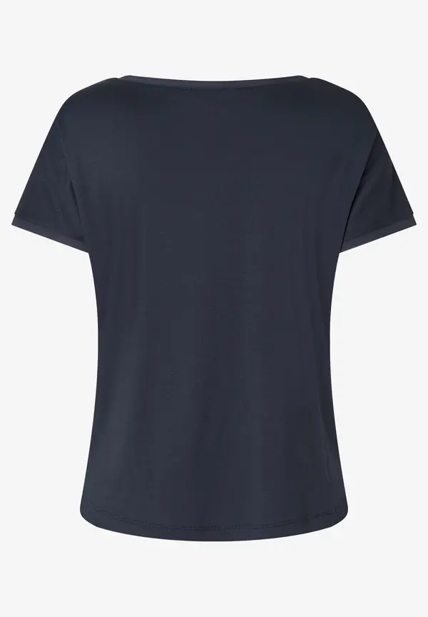More & More T-Shirt mit Chiffonkante, marine, Frühjahrs-Kollektion Tiefpreis