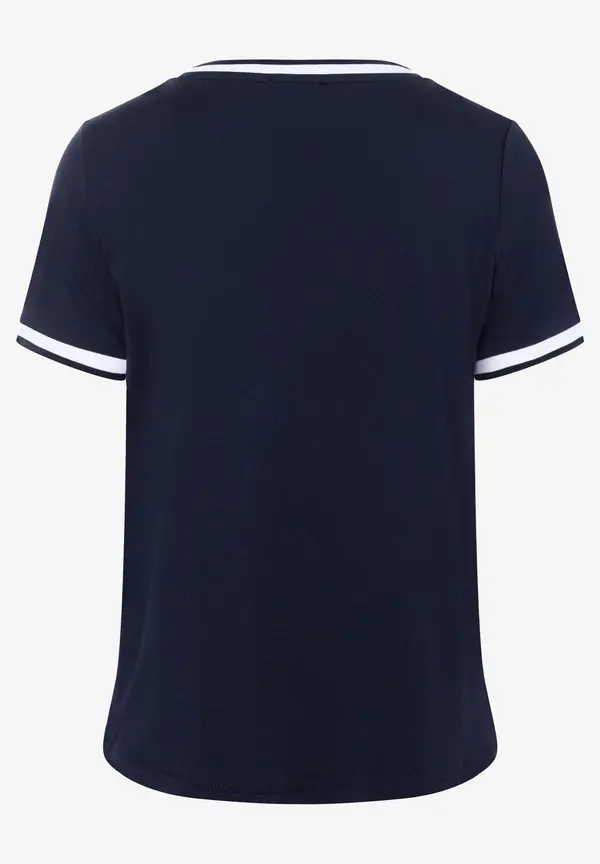 More & More Blusenshirt mit Kontrastabschlüssen, marine/weiß, Frühjahrs-Kollektion JETZT KAUFEN