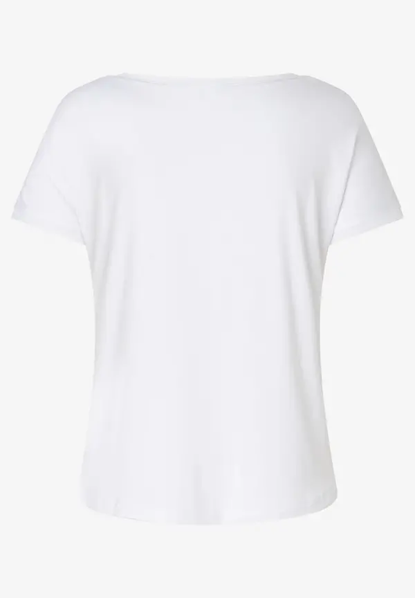 More & More T-Shirt mit Chiffonkante, weiß, Frühjahrs-Kollektion Bis zu 60% Rabatt