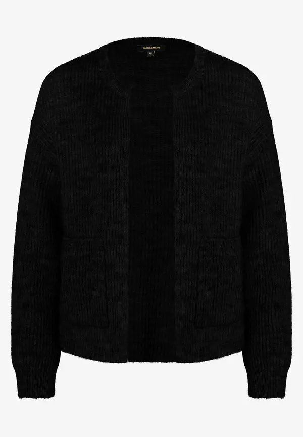 More & More Rippen-Strickjacke, schwarz, Herbst-Kollektion 50% Rabatt für begrenzte Zeit