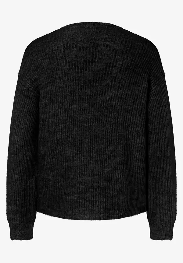More & More Rippen-Strickjacke, schwarz, Herbst-Kollektion 50% Rabatt für begrenzte Zeit