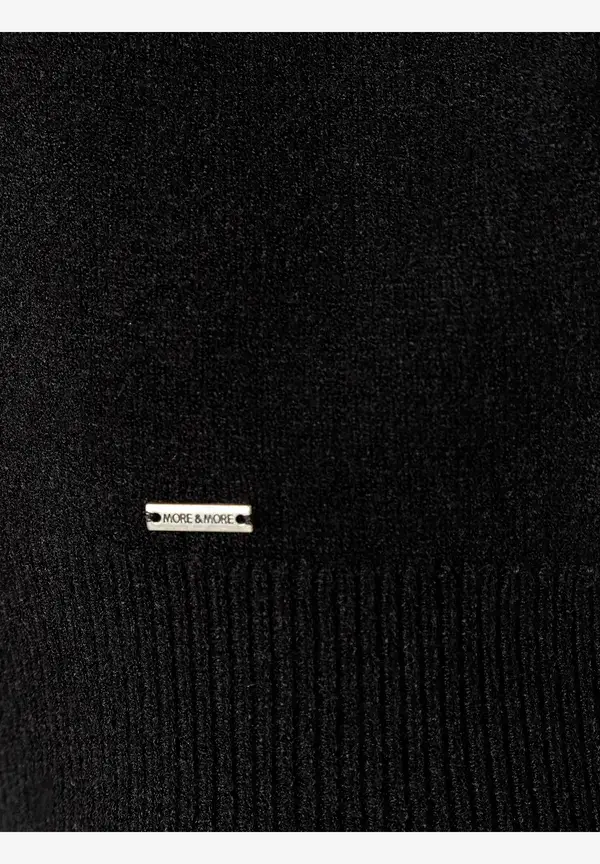 More & More Pullover mit Volantärmel, schwarz, Herbst-Kollektion 2025