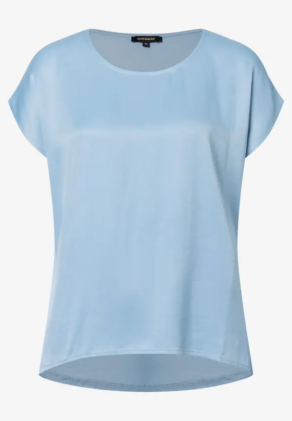 More & More Shirt mit Satinfront, hellblau Verkauf