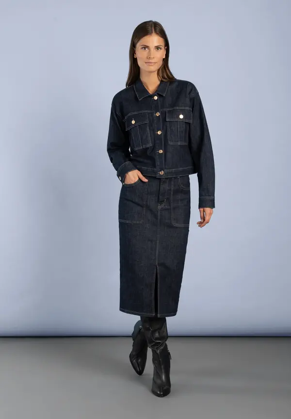 More & More Jeansjacke, dark blue denim Fabrikpreis