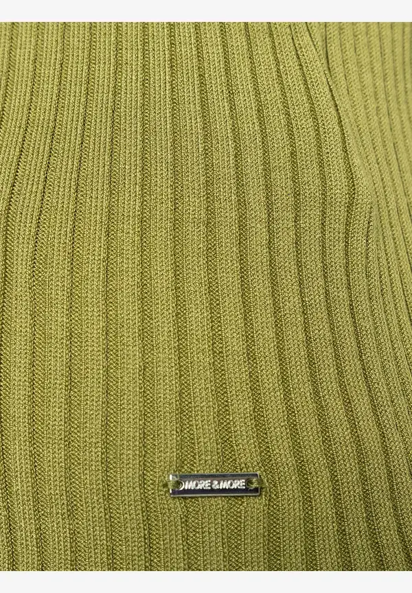 More & More Rippstrick-Pullover, Kurzarm, soft moss green Versandkostenfrei