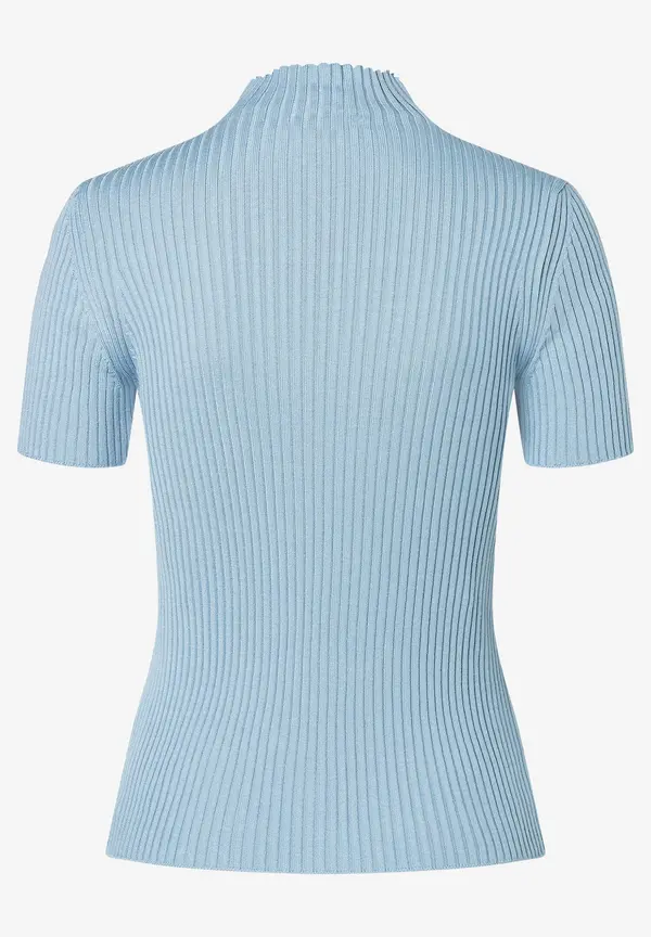 More & More Rippstrick-Pullover, Kurzarm, hellblau Flash Sale