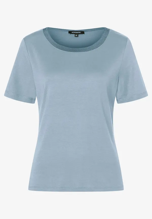 More & More T-Shirt mit Zierkante, hellblau Begrenztes Angebot
