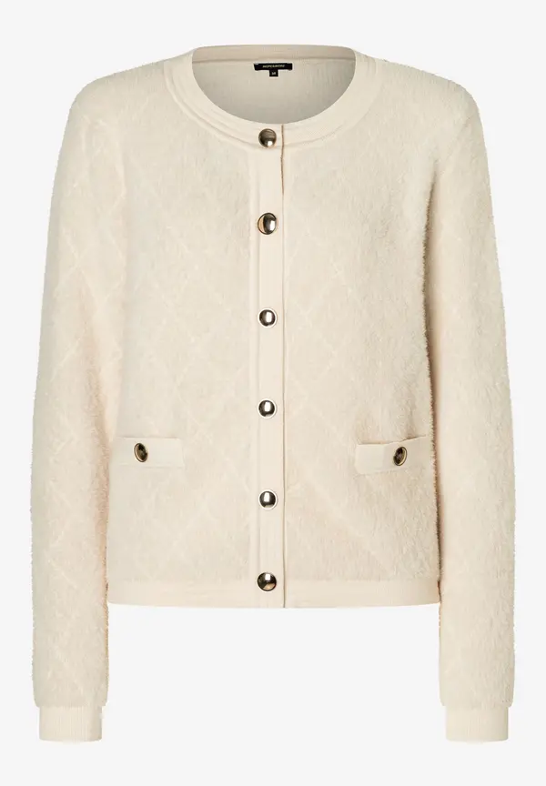 More & More Fell-Strickjacke, powder creme Preisnachlass