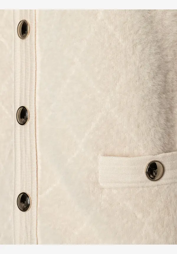 More & More Fell-Strickjacke, powder creme Preisnachlass