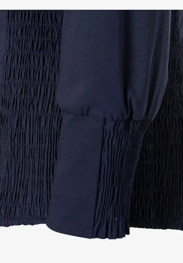 More & More Hemdbluse mit Smok-Einsatz, marine Vatertagsangebot