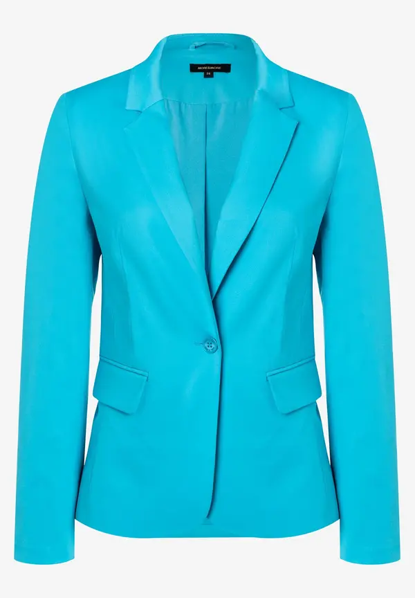 More & More Baumwoll-Satin Blazer, türkis, Frühjahrs-Kollektion Blitzangebot