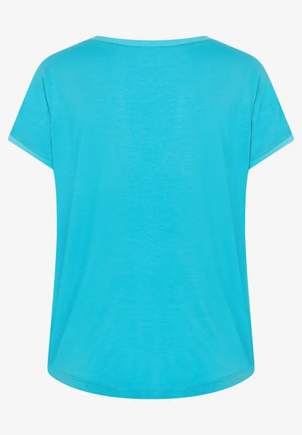 More & More T-Shirt mit Chiffonkante, türkis, Frühjahrs-Kollektion Bestseller