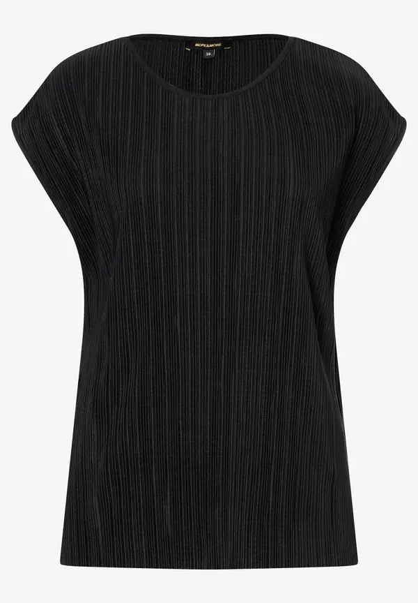 More & More Plisséeshirt, schwarz, Frühjahrs-Kollektion Tiefpreis