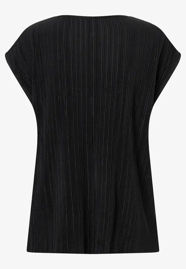 More & More Plisséeshirt, schwarz, Frühjahrs-Kollektion Tiefpreis