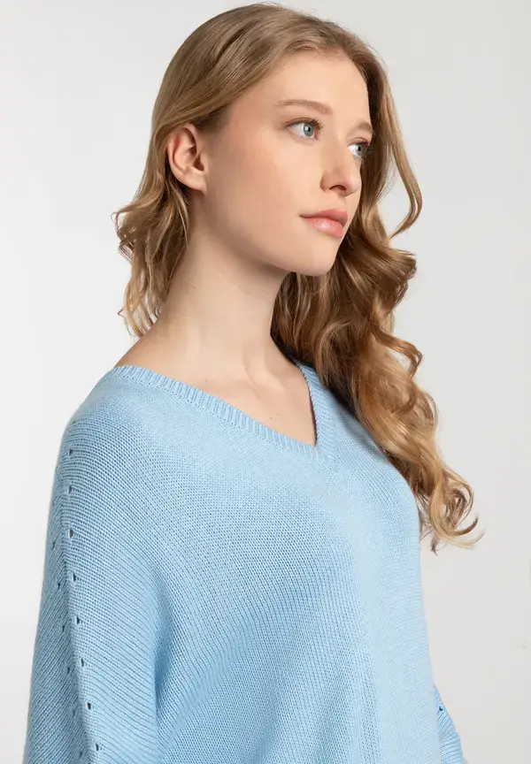More & More Pullover mit V-Ausschnitt, light skyblue, Frühjahrs-Kollektion Clearance-Verkauf