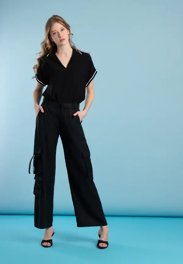 More & More Polo-Bluse, schwarz, Frühjahrs-Kollektion Begrenzt auf 3 Tage