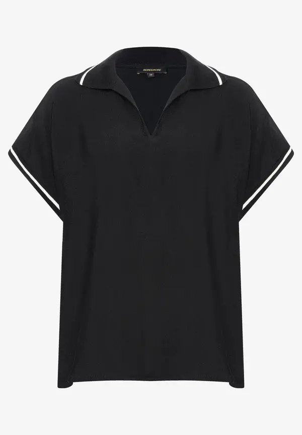 More & More Polo-Bluse, schwarz, Frühjahrs-Kollektion Begrenzt auf 3 Tage