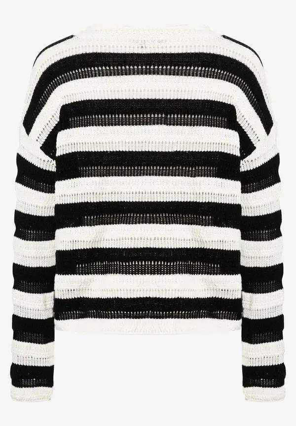 More & More Pullover, schwarz/weiß gestreift, Frühjahrs-Kollektion zollfrei