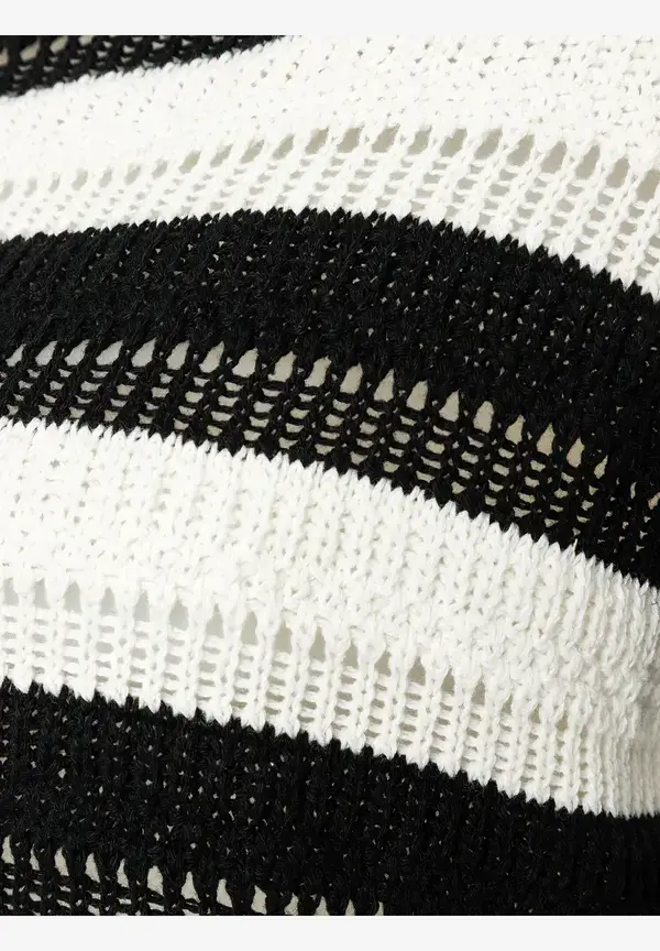 More & More Pullover, schwarz/weiß gestreift, Frühjahrs-Kollektion zollfrei