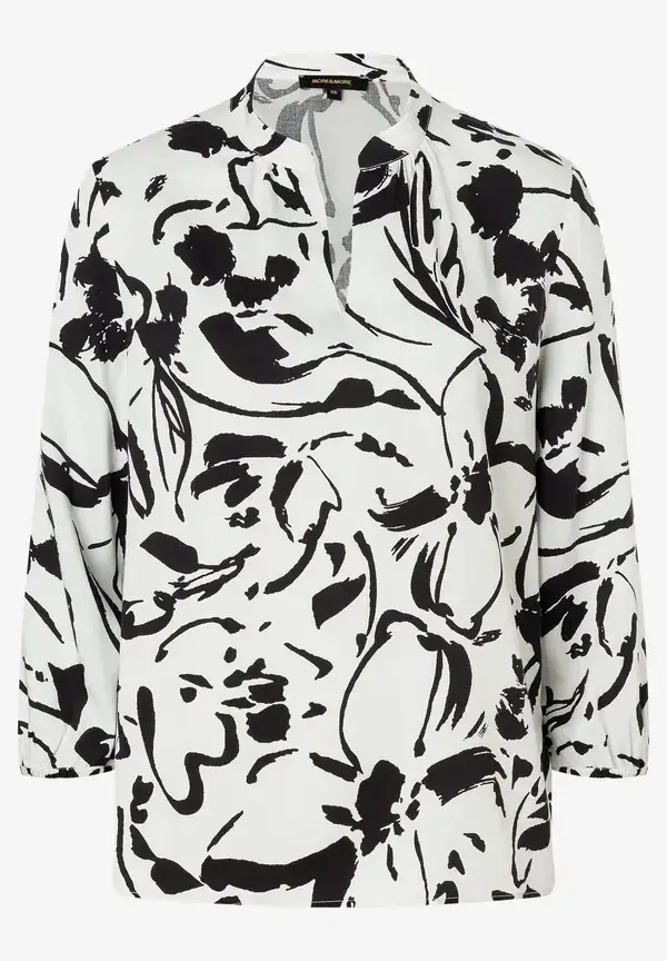 More & More Printbluse, schwarz/ecru, Frühjahrs-Kollektion 50% Rabatt für begrenzte Zeit