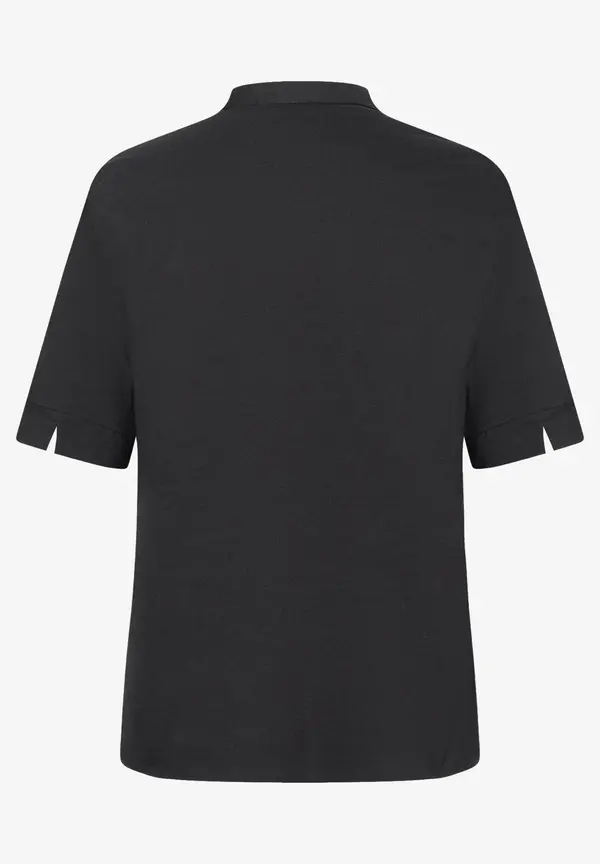More & More Baumwoll/Stretch Bluse mit Stehkragen, schwarz, Sommer-Kollektion 2025