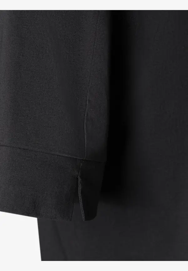 More & More Baumwoll/Stretch Bluse mit Stehkragen, schwarz, Sommer-Kollektion 2025