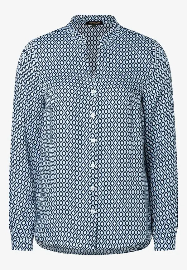 More & More Printbluse, hellblau/ecru/marine Auslauf