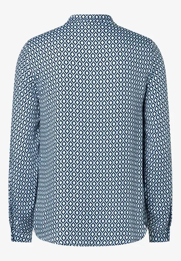 More & More Printbluse, hellblau/ecru/marine Auslauf