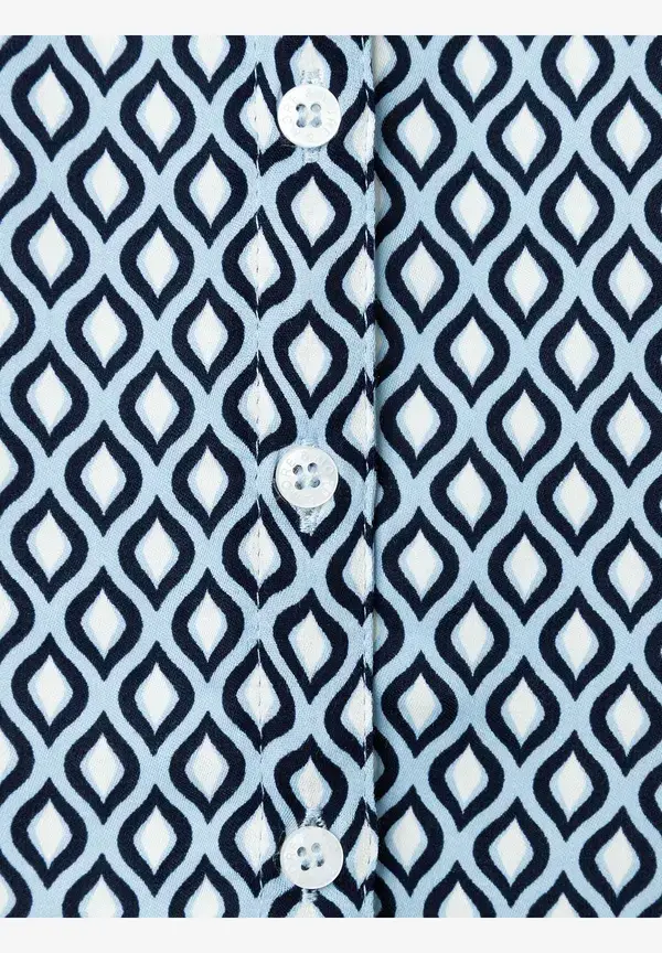 More & More Printbluse, hellblau/ecru/marine Auslauf