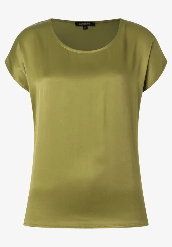 More & More Shirt mit Satinfront, soft moss green Blitzverkäufe