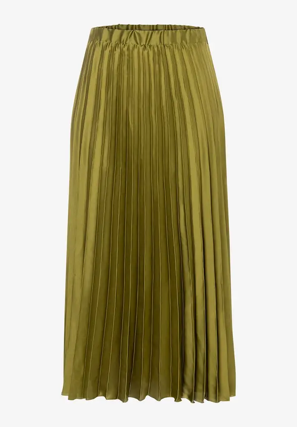 More & More Satin Plisséerock, soft moss green Kostenloser Versand