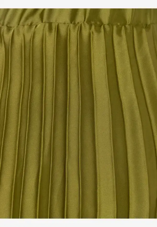 More & More Satin Plisséerock, soft moss green Kostenloser Versand