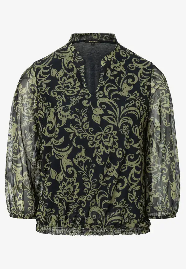 More & More Meshshirt, Paisleyprint, marine/grün Großer Ausverkauf