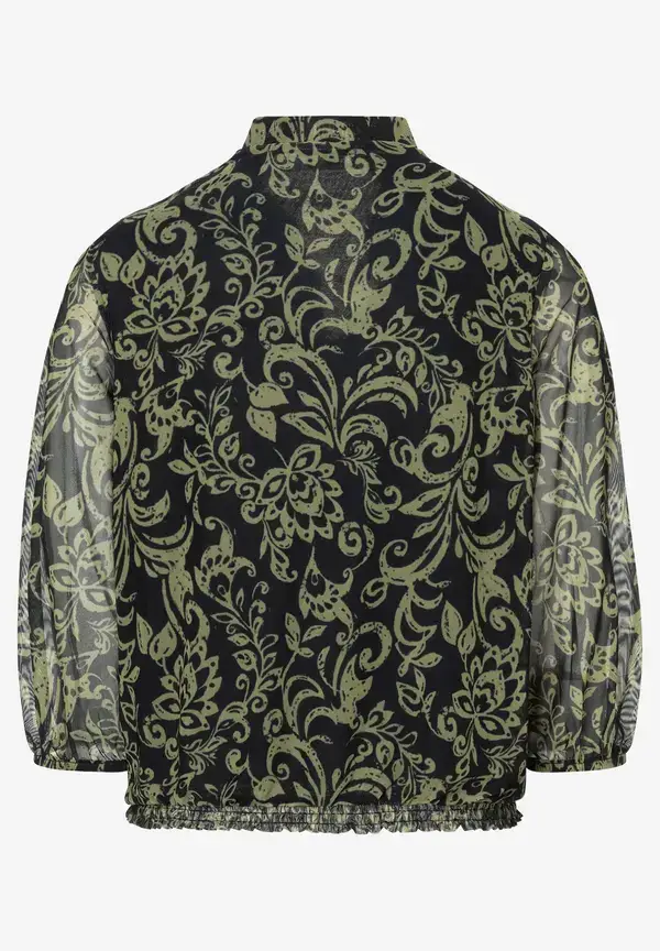 More & More Meshshirt, Paisleyprint, marine/grün Großer Ausverkauf