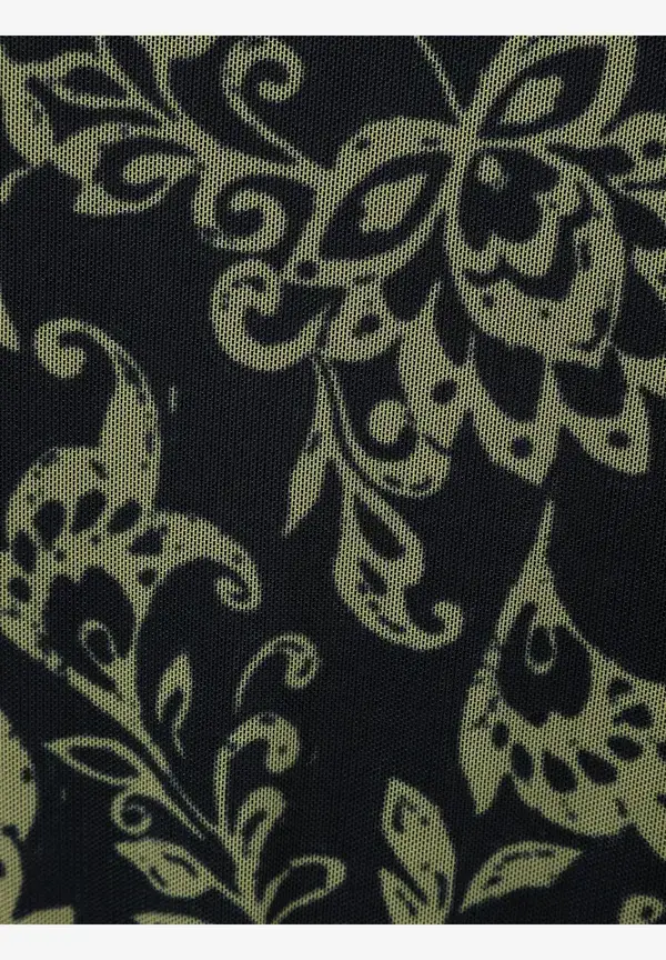 More & More Meshshirt, Paisleyprint, marine/grün Großer Ausverkauf