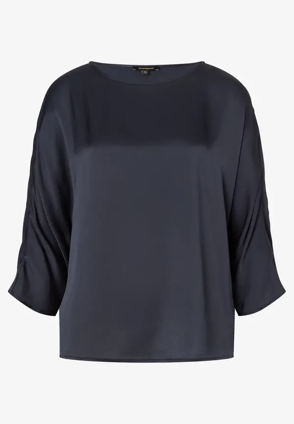 More & More Satinbluse, marine Preisnachlass