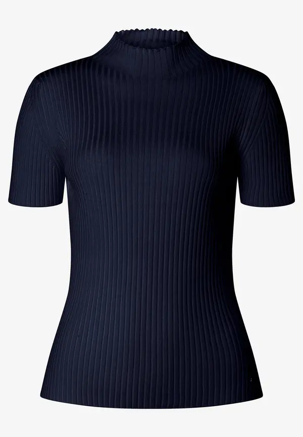More & More Rippstrick-Pullover, Kurzarm, marine Cyber Monday