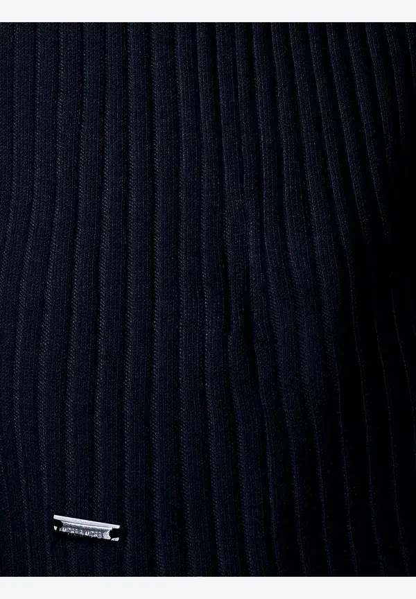 More & More Rippstrick-Pullover, Kurzarm, marine Cyber Monday
