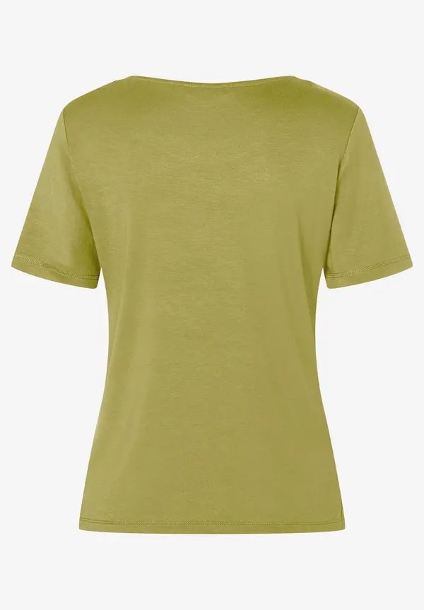 More & More T-Shirt mit Zierkante, soft moss green Vatertagsangebot