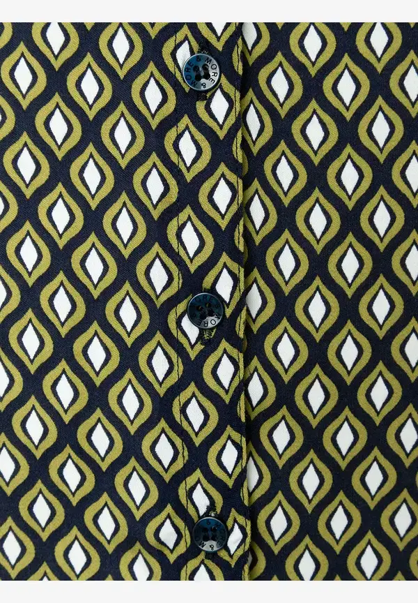 More & More Printbluse, grün/ecru/marine Top Angebot