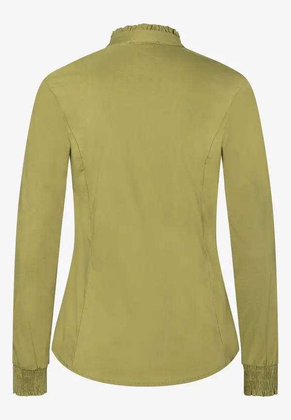 More & More Baumwoll/Stretch Bluse, soft moss green Neueste Mode