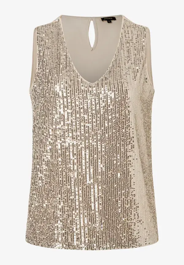 More & More Paillettentop, sand, Sommer-Kollektion Sonderangebote