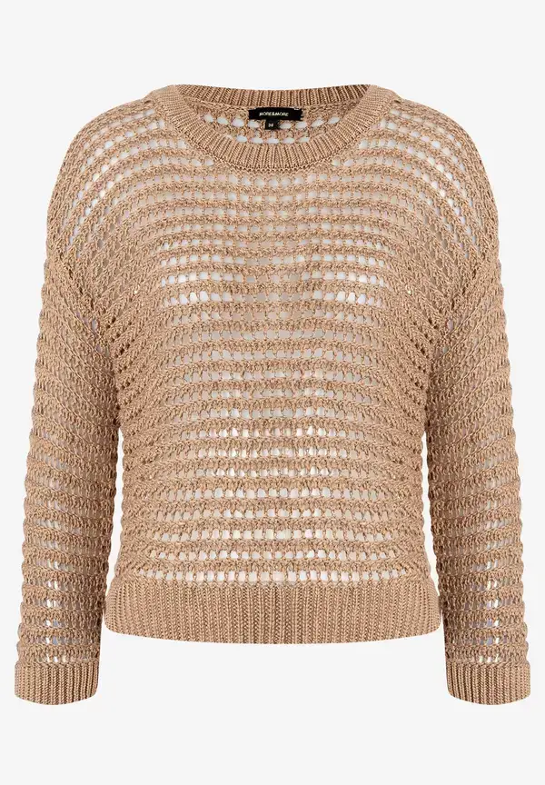 More & More Ajour Pullover, soft toffee, Sommer-Kollektion Super Sparpreis